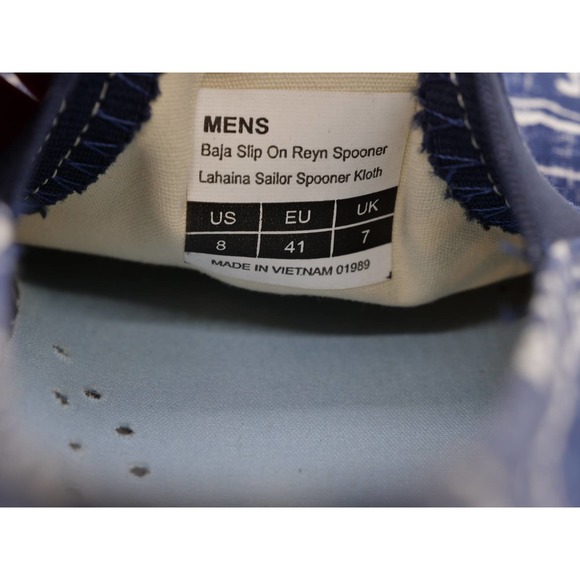 Seavees Slip On Shoes Mens 8 Reyn Spooner Baja Blue Casual Low Top Sneaker - Picture 10 of 11